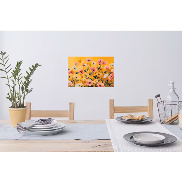 Muursticker - Bloemen - Veld - Geel — 3