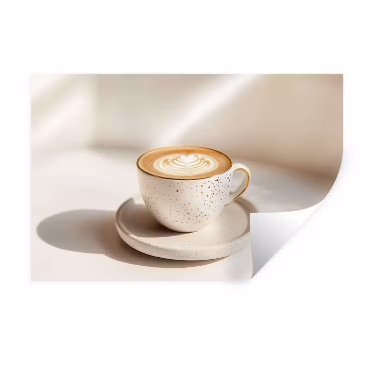 Muursticker - Cappuccino - Schuim - Schotel - Beige — 1