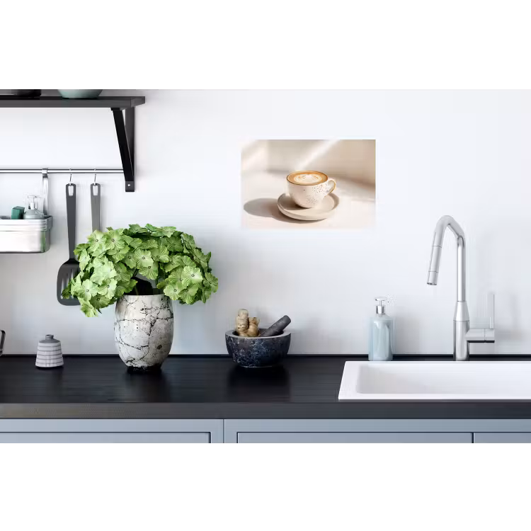 Muursticker - Cappuccino - Schuim - Schotel - Beige — 2
