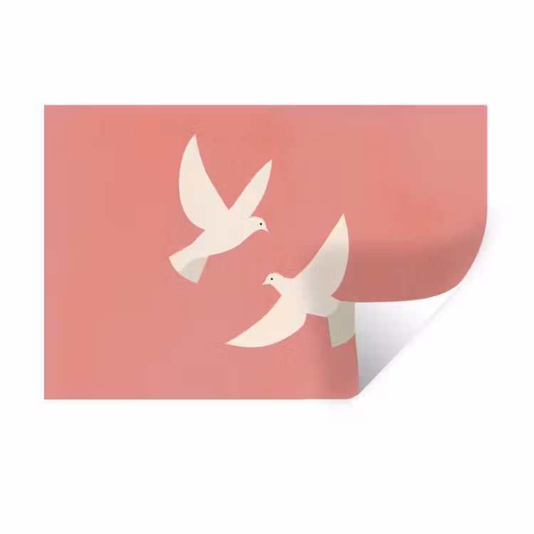 Muursticker - Duiven - Wit - Sierlijk — 1