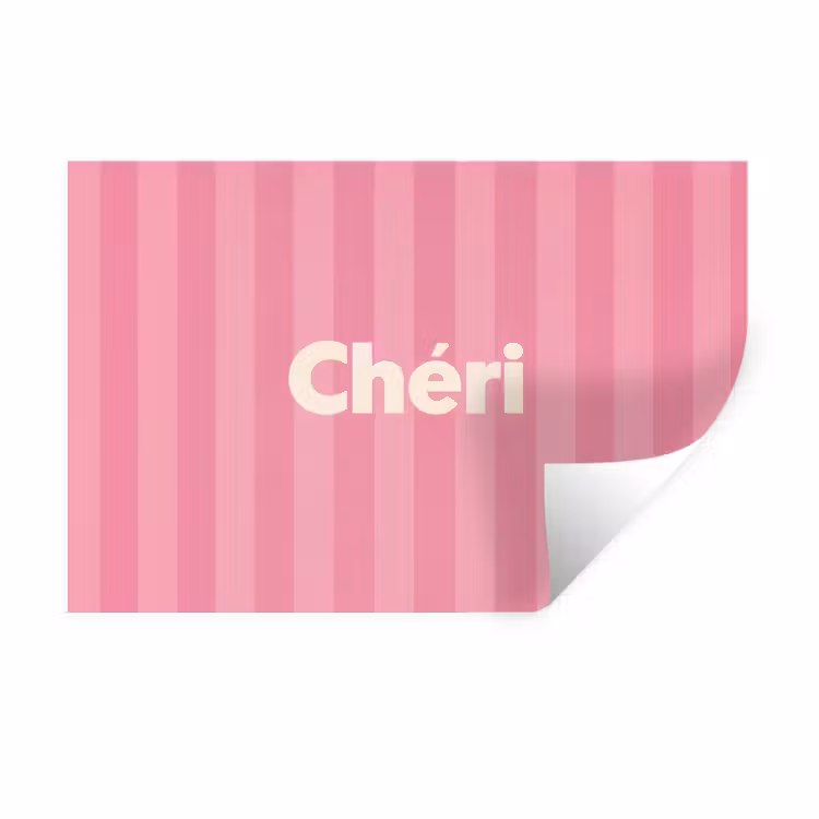 Muursticker - Gestreept - Roze - Chéri — 1