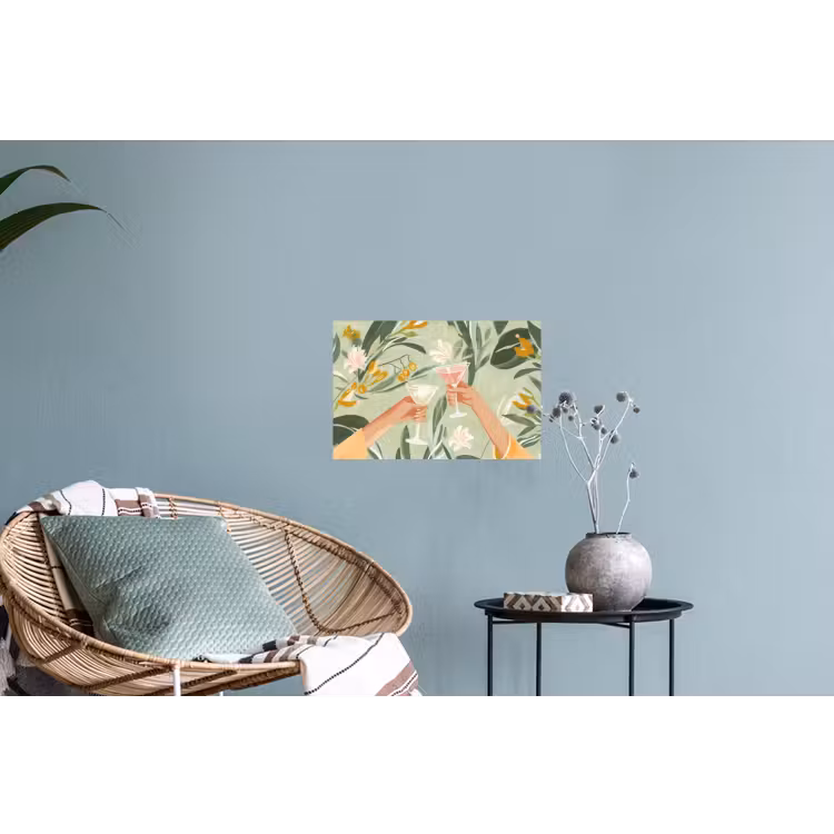 Muursticker - Glazen - Proosten - Bladeren - Groen — 4