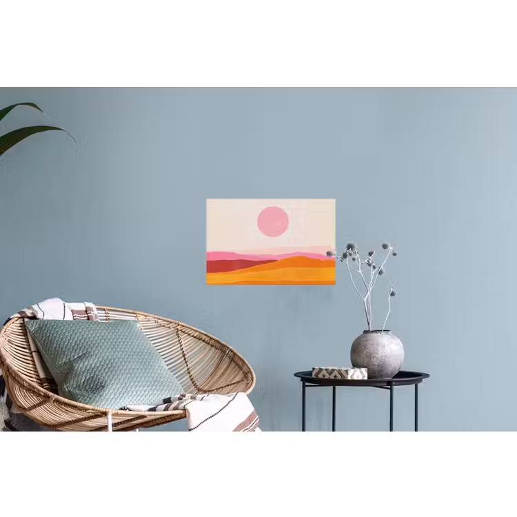 Muursticker - Heuvels - Oranje - Zon - Abstract — 4