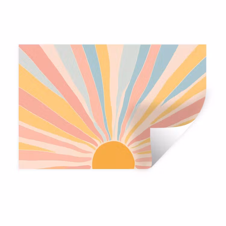 Muursticker - Illustratie - Zon - Pastelkleuren — 1
