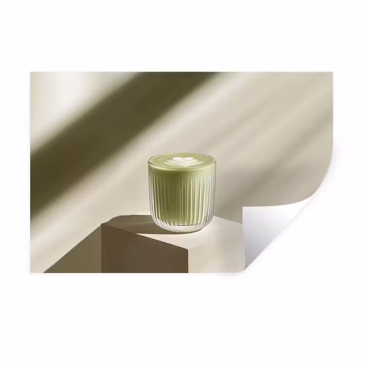 Muursticker - Matcha - Glas - Groen - Minimalistisch — 1