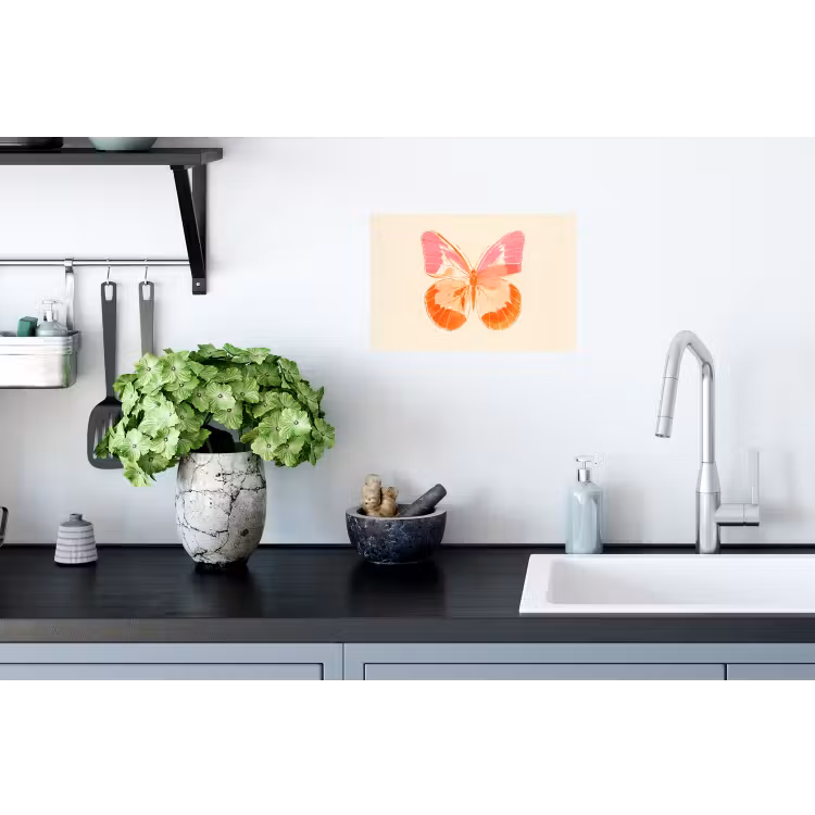 Muursticker - Oranje - Vlinder - Minimalistisch — 2