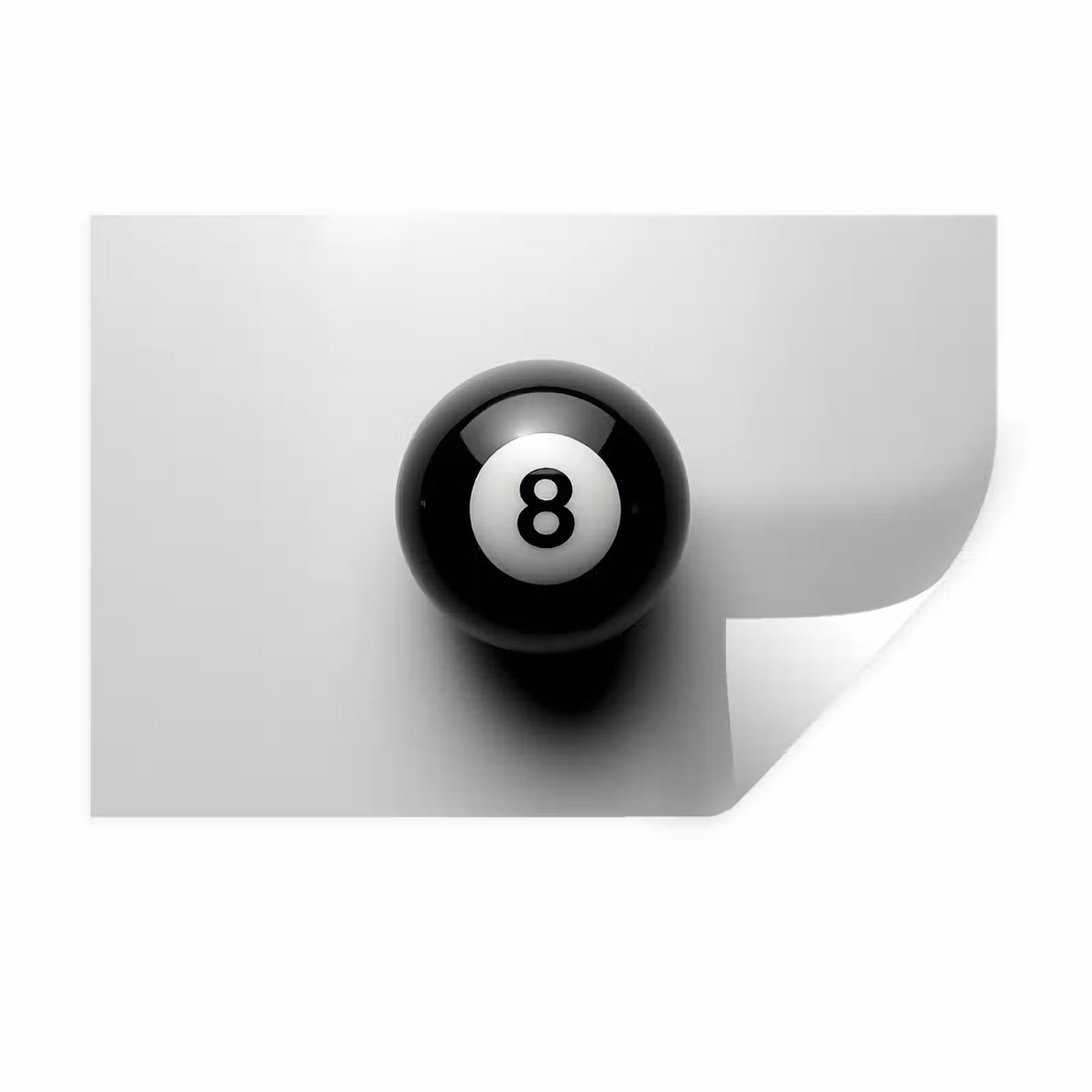 Muursticker - Biljartbal - Getal - Acht - Wit — 1