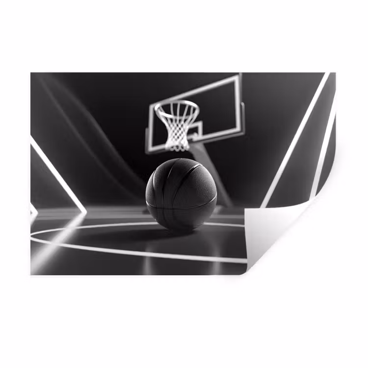 Muursticker - Basketbal - Basketbalveld - Lichtlijnen — 1