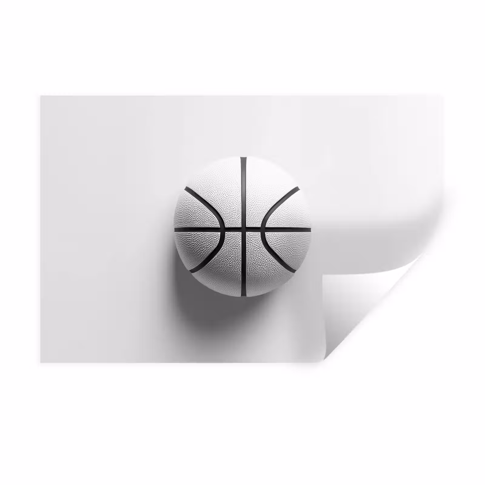 Muursticker - Basketbal - Wit - Schaduw - Lijnen — 1