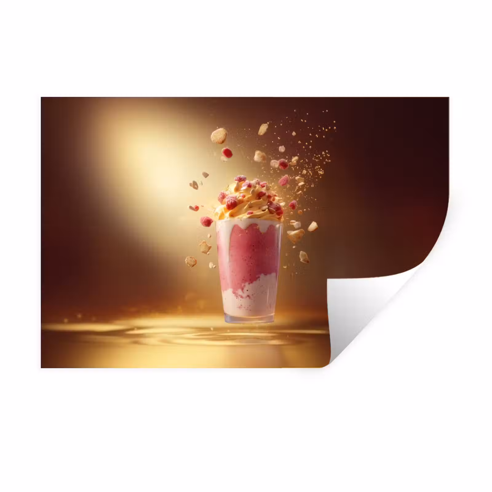 Muursticker - Framboos - Smoothie - Drinken - Roze — 1