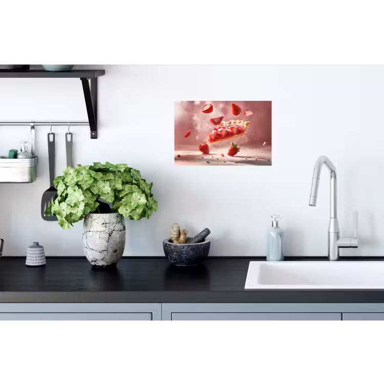 Muursticker - Aardbei - Taart- Eten - Roze — 2