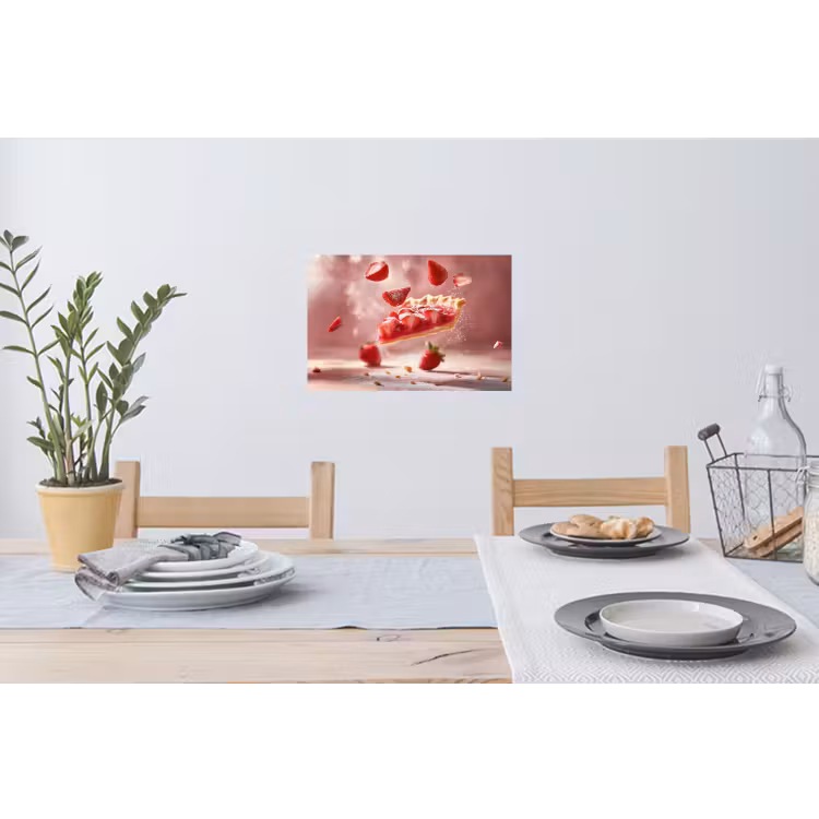 Muursticker - Aardbei - Taart- Eten - Roze — 3