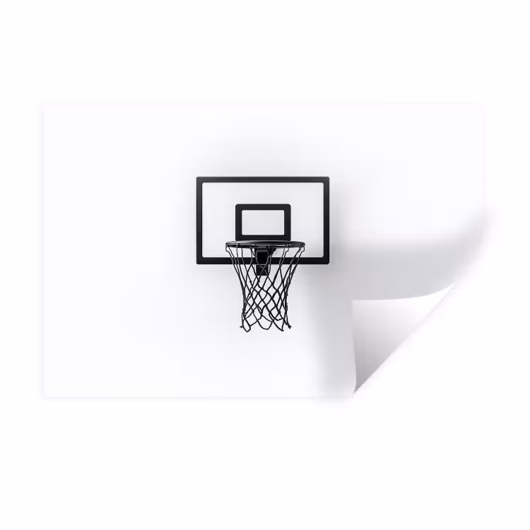 Muursticker - Basketbalbord - Minimalistisch - Zwart — 1