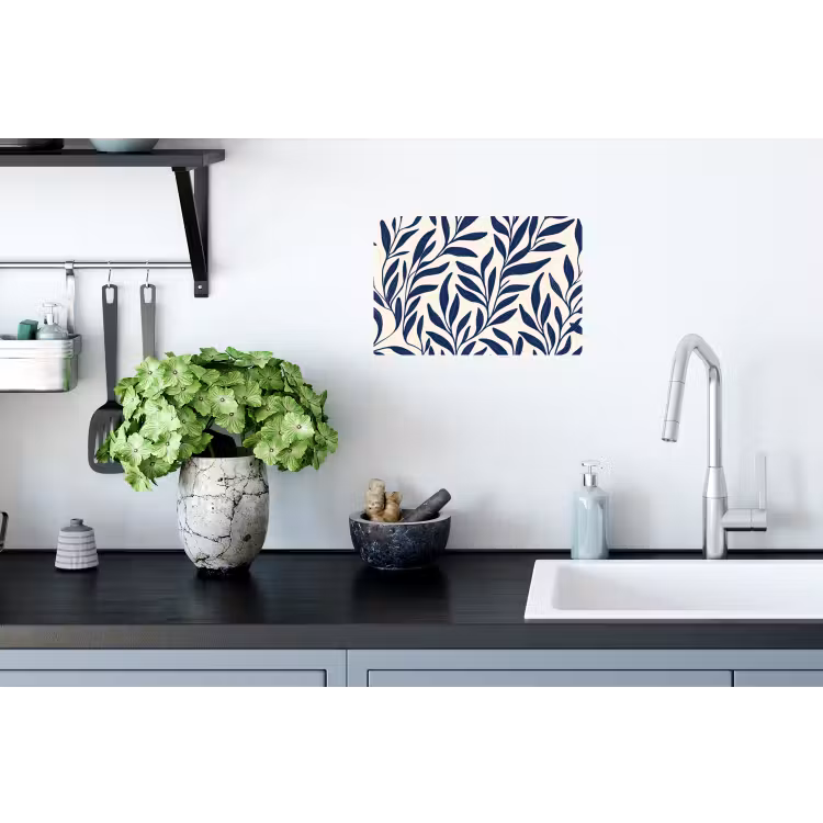 Muursticker - Bladeren - Klimop - Donkerblauw — 2