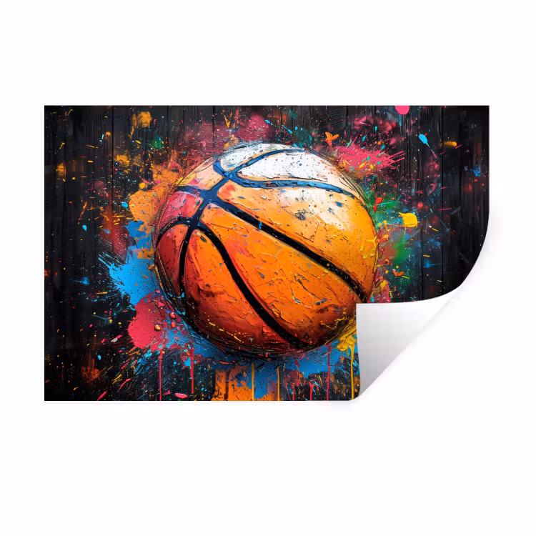 Muursticker - Graffiti - Basketbal - Verf - Sport — 1
