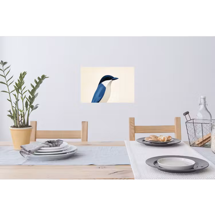 Muursticker - Illustratie - Blauw - Vogel — 3