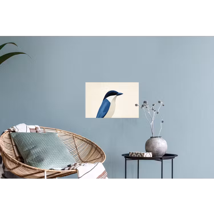 Muursticker - Illustratie - Blauw - Vogel — 4