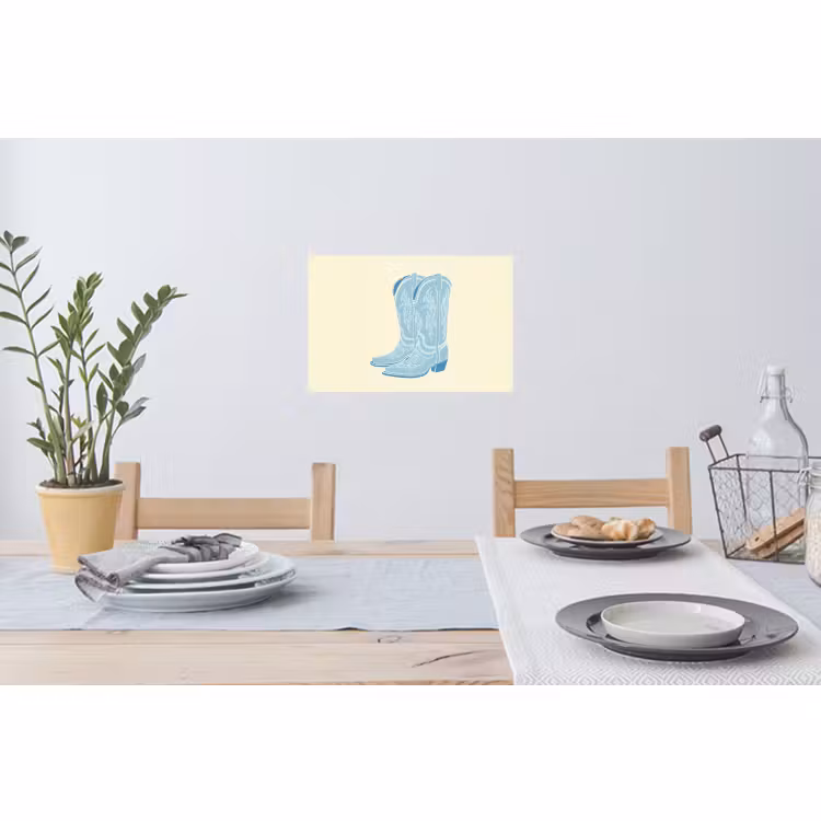 Muursticker - Illustratie - Cowboylaarzen - Patroon — 3