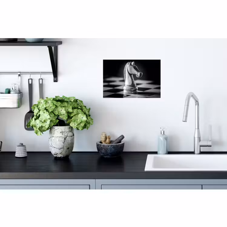 Muursticker - Paard - Hout - Schaalbord - Zwart — 2