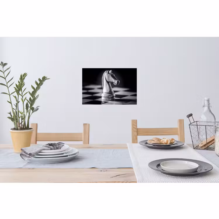 Muursticker - Paard - Hout - Schaalbord - Zwart — 3