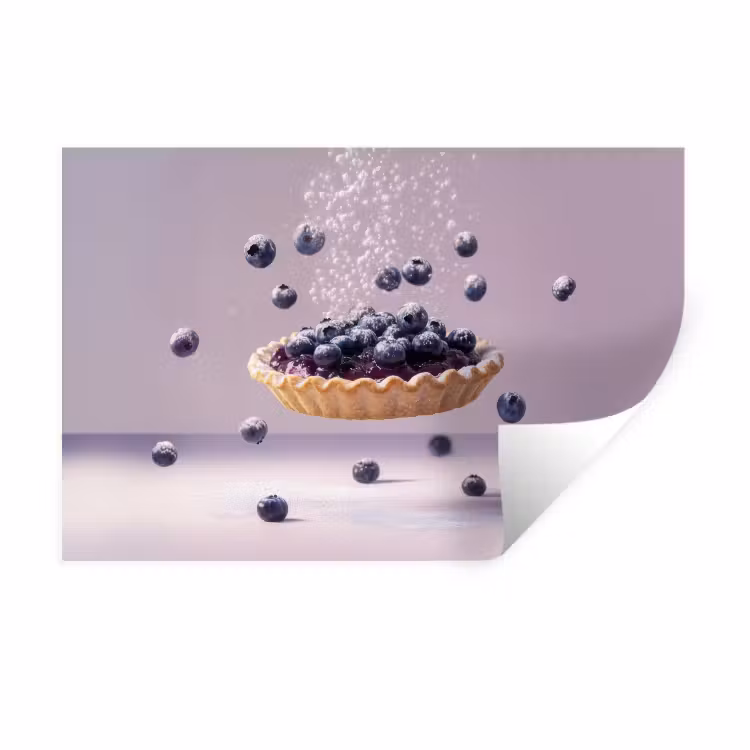 Muursticker - Eten - Taart - Bessen - Blauw — 1