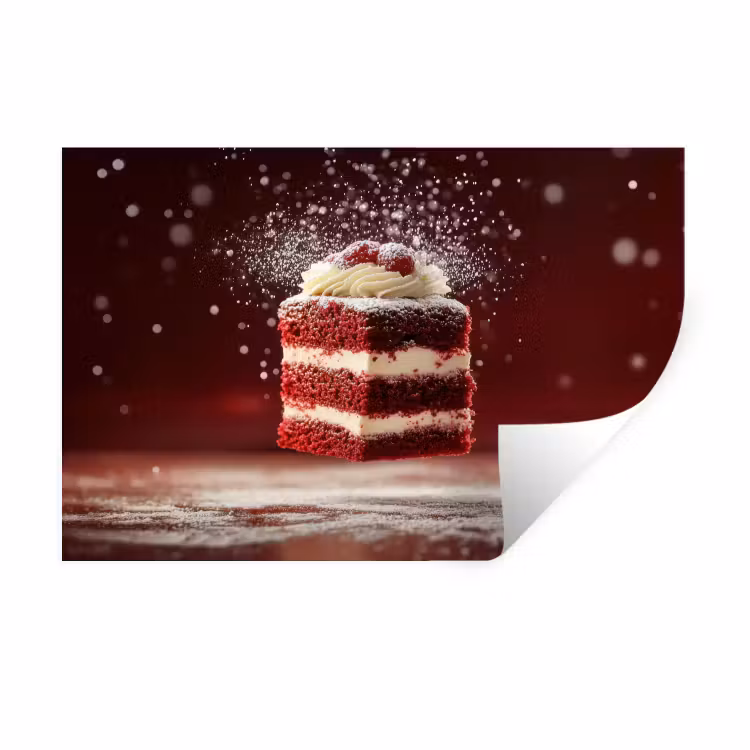 Muursticker - Rode - Velvet - Taart - Eten — 1