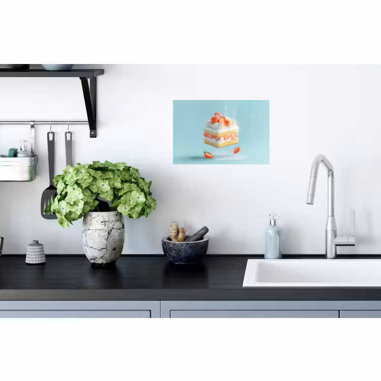 Muursticker - Slagroom - Taart - Blauw - Eten — 2