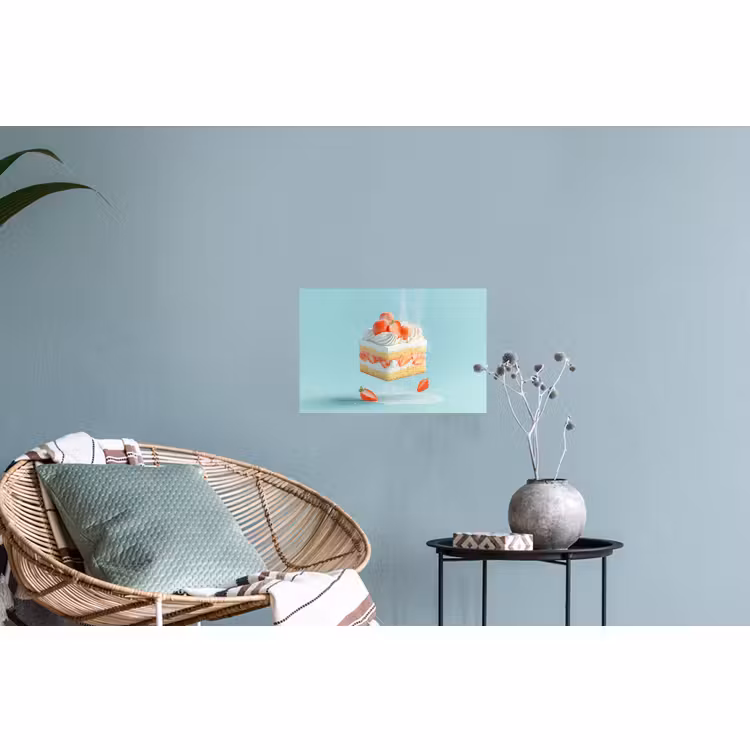 Muursticker - Slagroom - Taart - Blauw - Eten — 4