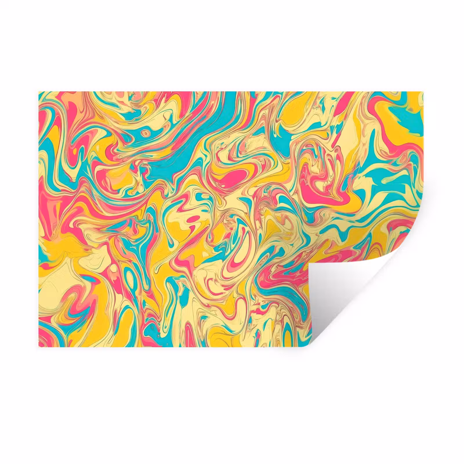 Muursticker - Geel - Roze - Blauw - Retro — 1