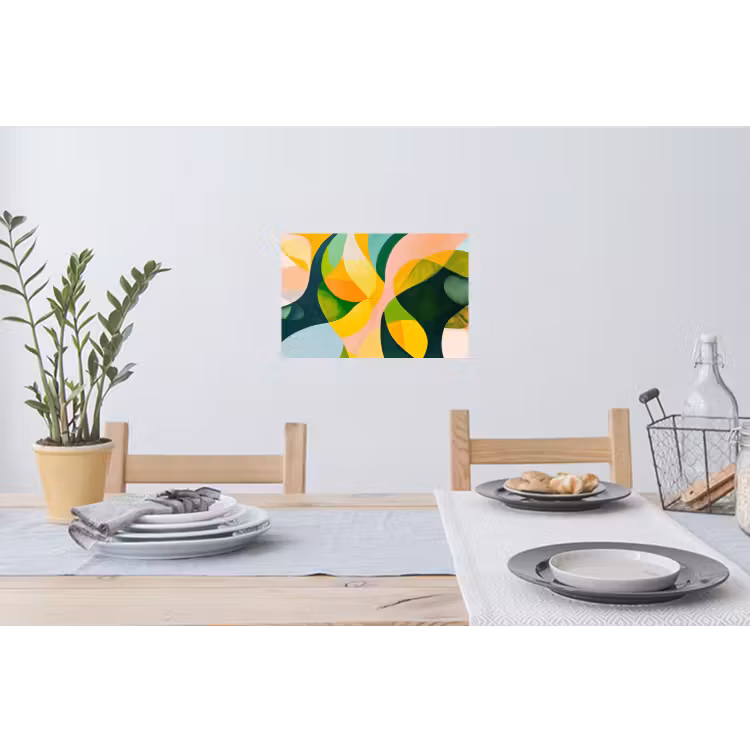 Muursticker - Abstract - Geel - Roze - Groen — 3