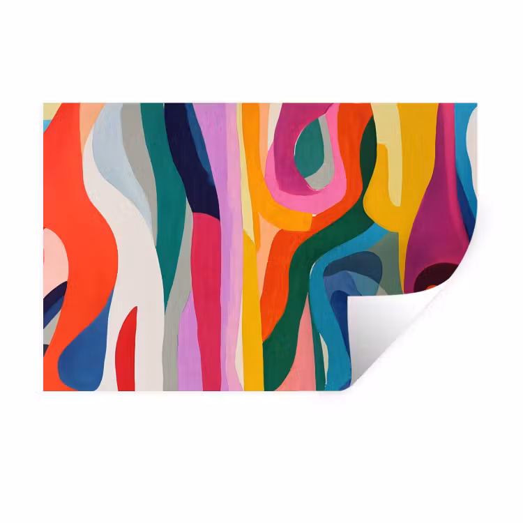Muursticker - Abstract - Kleurrijk - Golven - Lijnen — 1