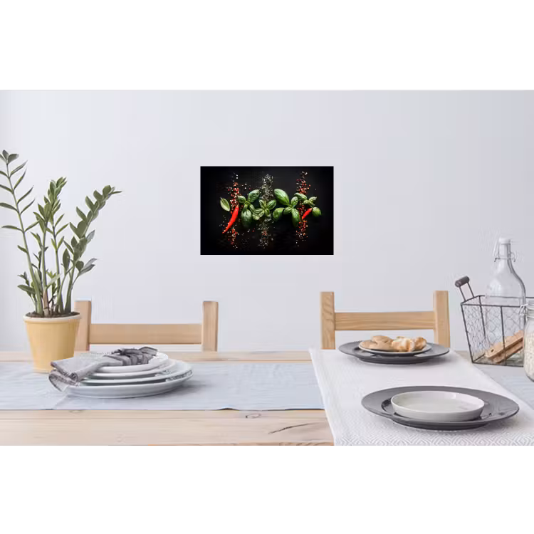 Muursticker - Chilipepers - Basilicum - Blaadjes - Rood — 3