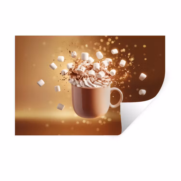 Muursticker - Chocomelk - Drinken - Warm - Bruin — 1