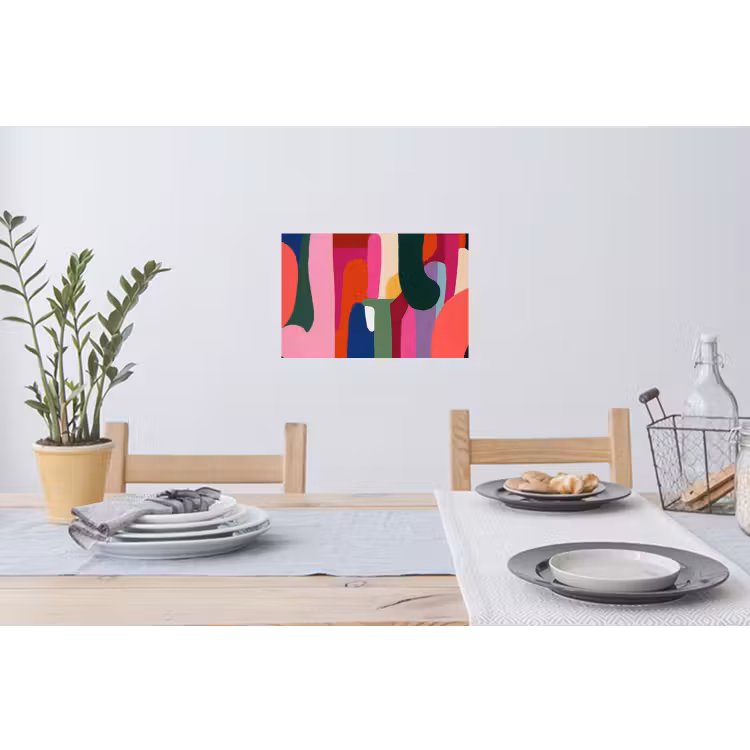 Muursticker - Kleurvakken - Recht - Rond - Abstract — 3