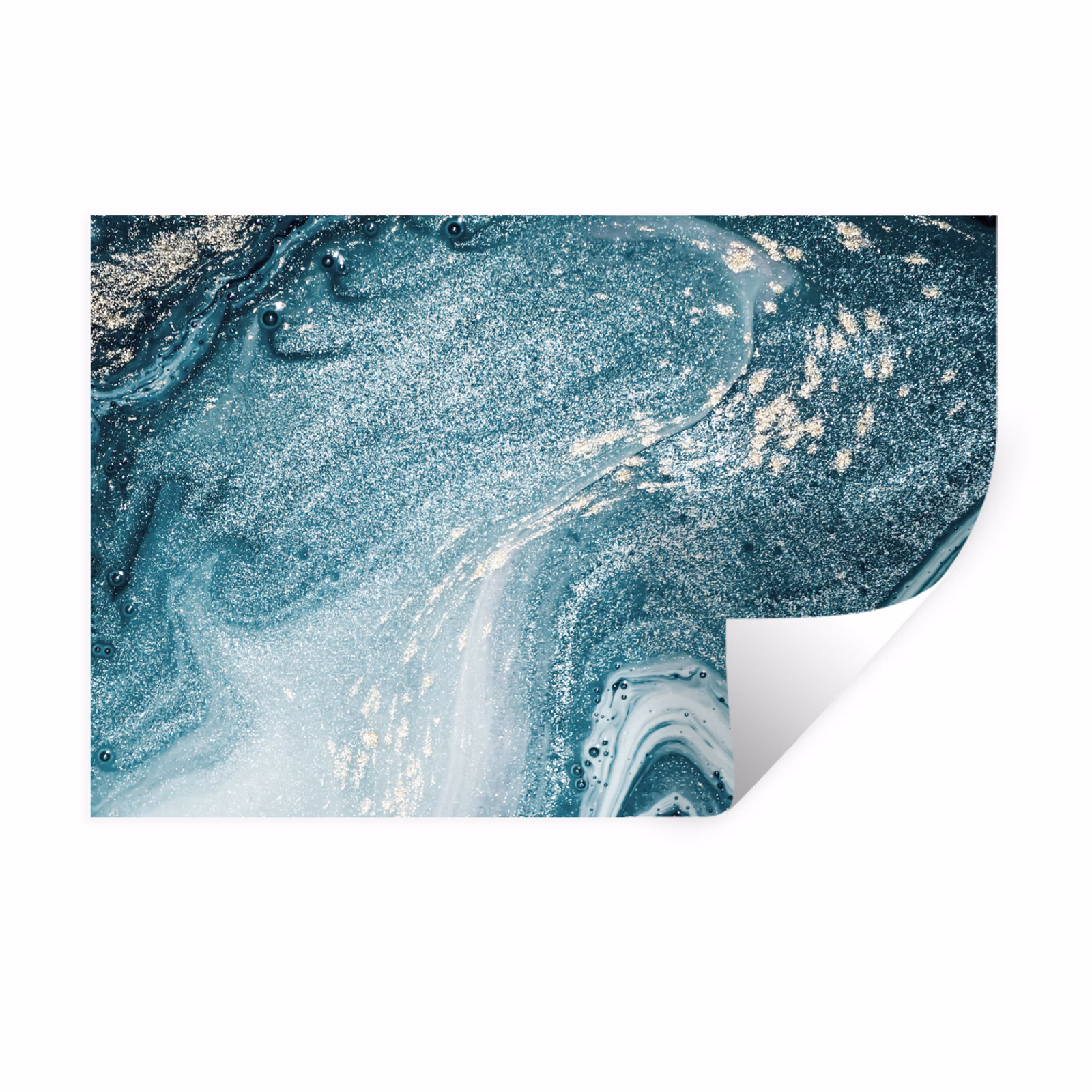 Muursticker - Edelstenen - Blauw - Natuur - Marmer - Abstract — 1