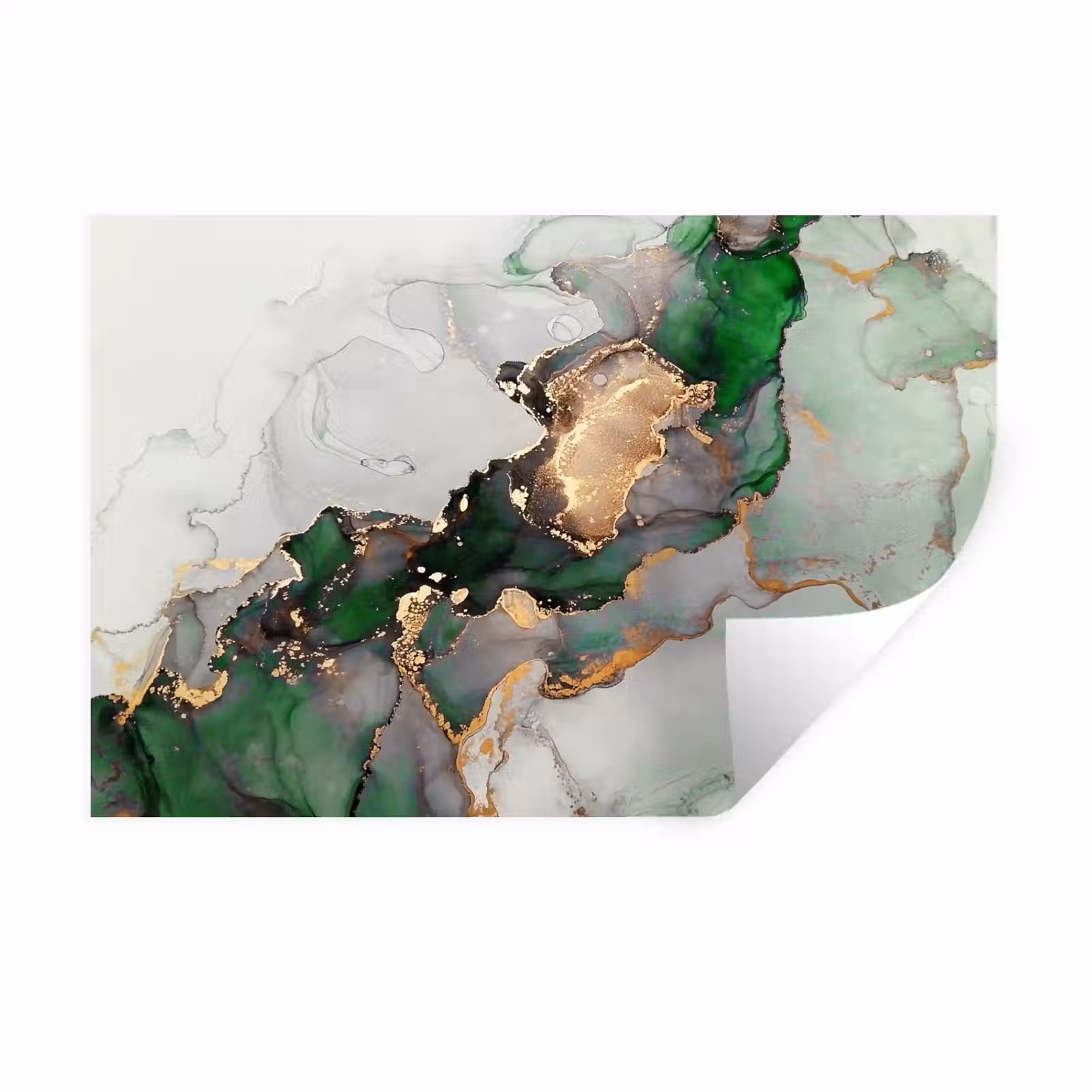 Muursticker - Marmer - Goud - Groen - Luxe — 1
