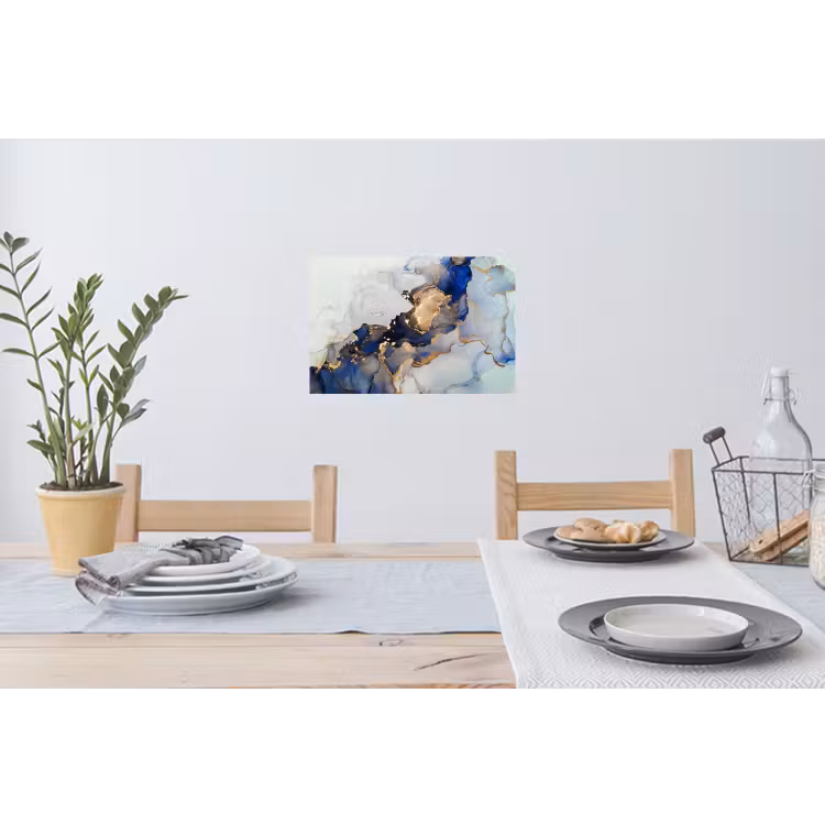 Muursticker - Marmer - Blauw - Goud — 3