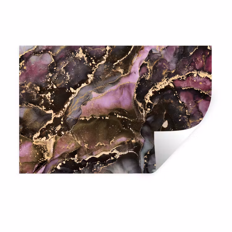 Muursticker - Marmer - Gold - Steen - Abstract — 1