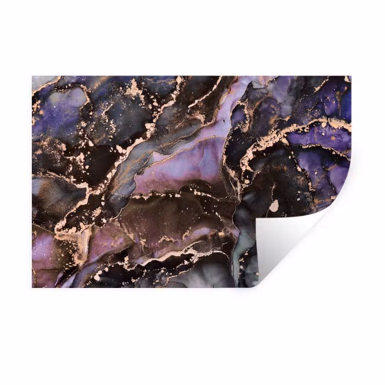 Muursticker - Marmer - Goud - Roze — 1