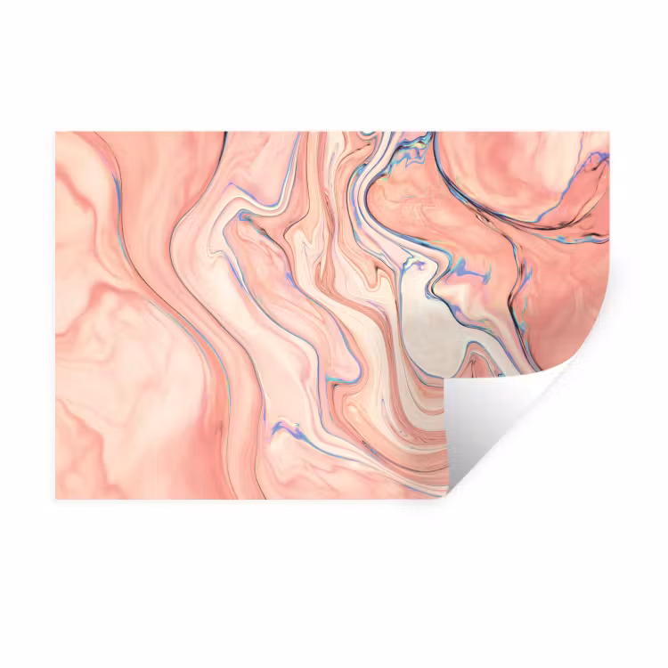 Muursticker - Marmer - Pastel - Roze - Blauw - Marmerlook - Abstract — 1
