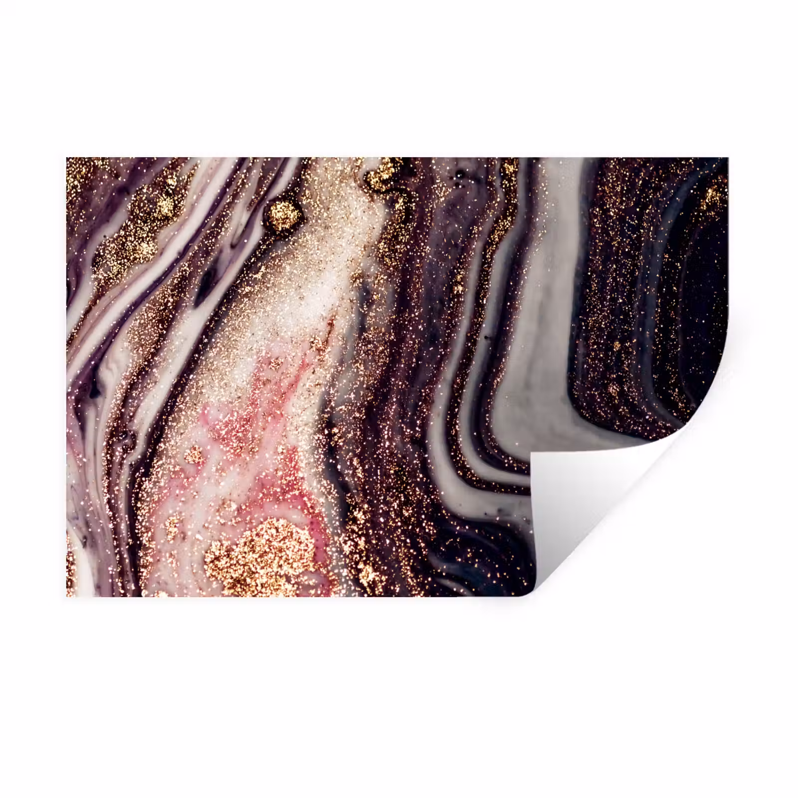 Muursticker - Marmer - Roze - Goud - Glitter - Marmerlook — 1