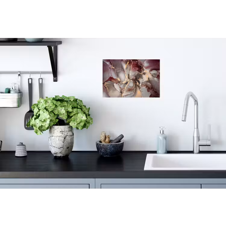 Muursticker - Goud - Marmer - Paars — 2