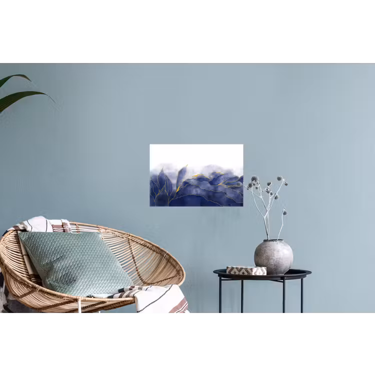 Muursticker - Marmer - Blauw - Marmerlook - Goud - Textuur — 4