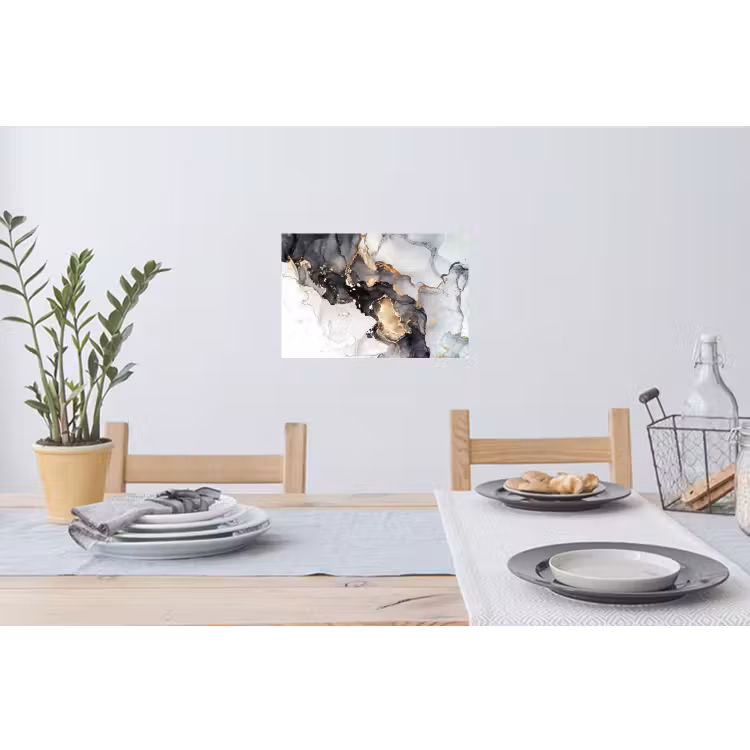 Muursticker - Marmer - Goud - Abstract - Zwart Wit - Luxe — 3