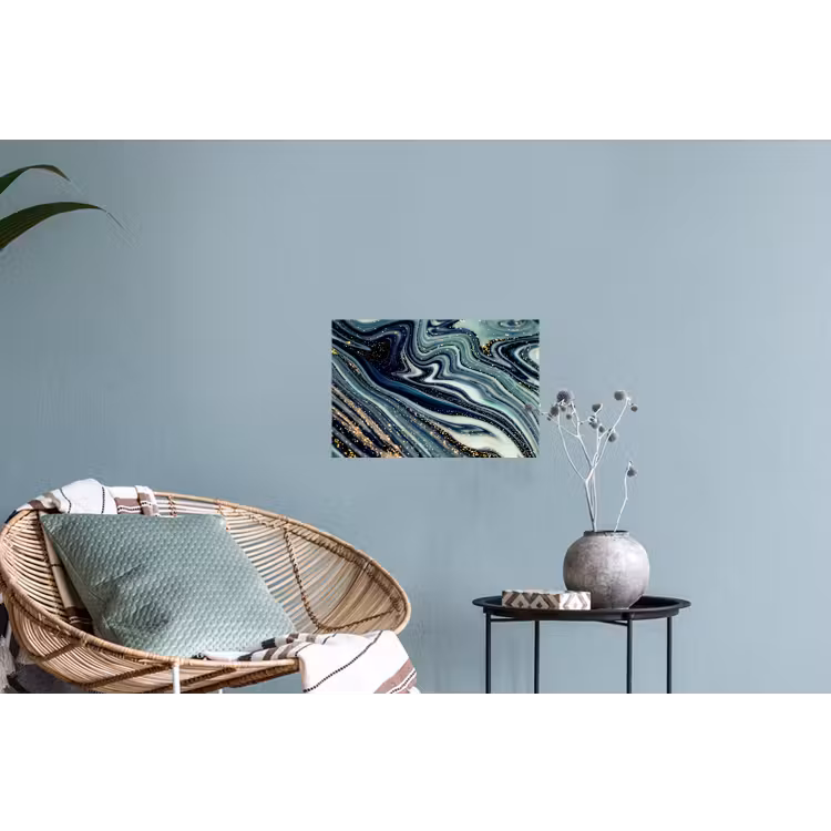 Muursticker - Marmer - Goud - Blauw - Glitter - Marmerlook - Abstract — 4