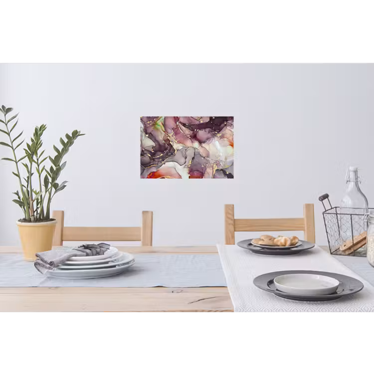 Muursticker - Marmer - Rood - Paars - Goud — 3