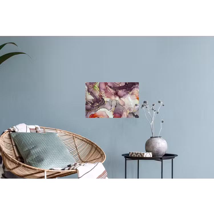 Muursticker - Marmer - Rood - Paars - Goud — 4