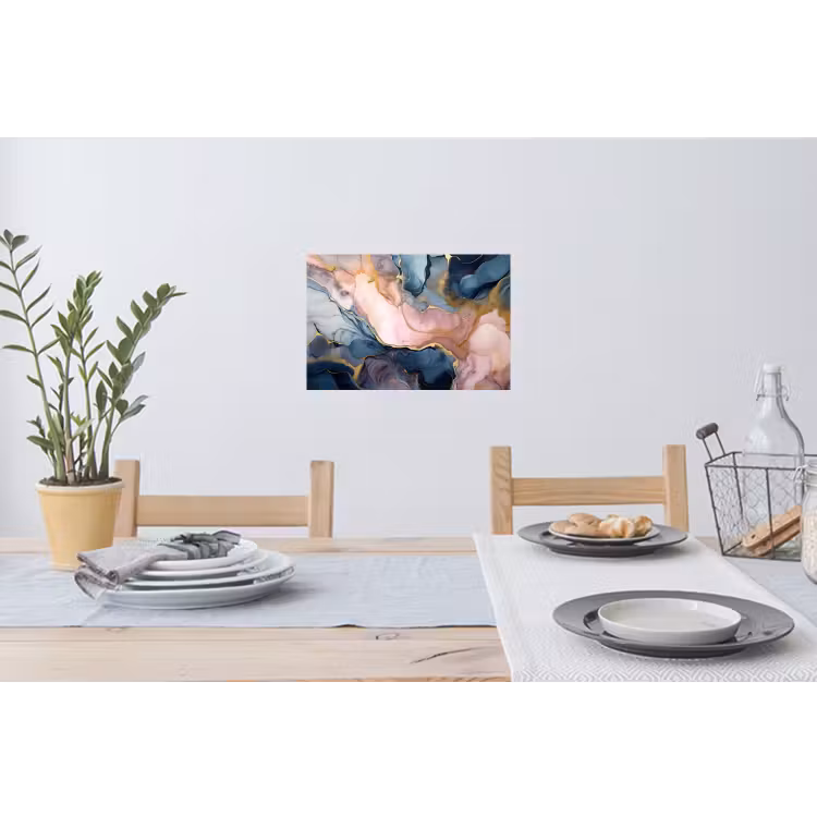 Muursticker - Marmer - Roze - Blauw — 3