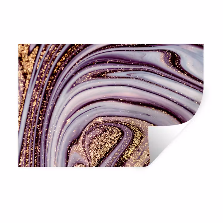 Muursticker - Marmer - Roze - Goud - Glitter - Marmerlook - Luxe — 1