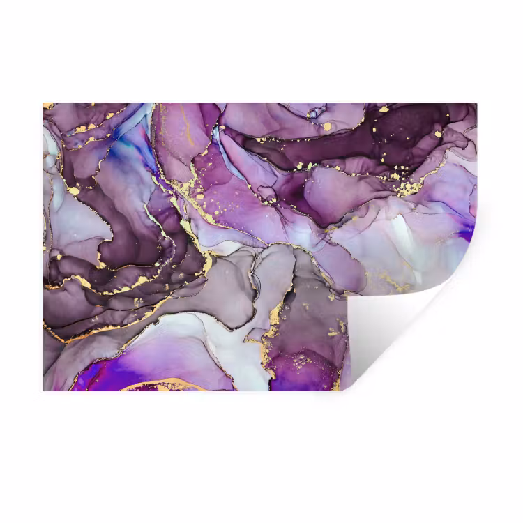 Muursticker - Marmer - Roze - Paars - Gold — 1
